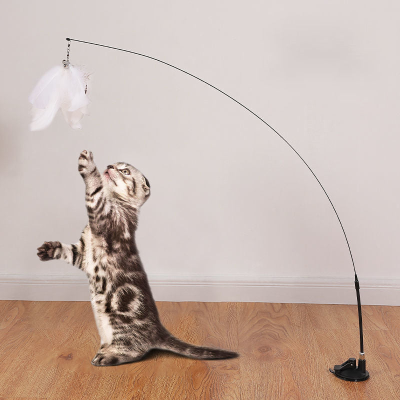 Interactive Cat Wand Toy with Suction Cup