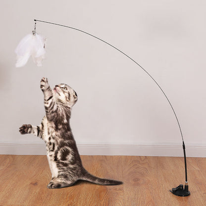 Interactive Cat Wand Toy with Suction Cup