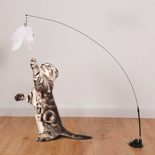 Interactive Cat Wand Toy with Suction Cup