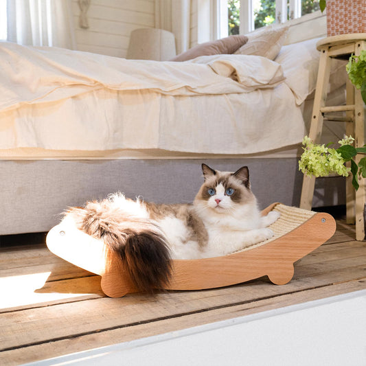 Wooden Cat Scratcher & Bed