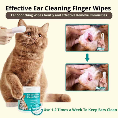 Cat Ear Cleaning Finger Wipes
